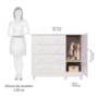 Jogo de Quarto Infantil Elô Guarda Roupa e Cômoda Branco Brilho - Móveis Peroba