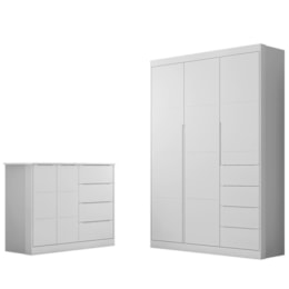 Jogo de Quarto Infantil Eloá com Guarda Roupa e Cômoda Branco - Phoenix Baby  Jogo de Quarto Infantil Eloá com Guarda Roupa e Cômoda Branco - Phoenix Baby