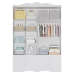 Jogo de Quarto Infantil Encanto Guarda Roupa e Cômoda Branco - Permóbili Baby Jogo de Quarto Infantil Encanto Guarda Roupa e Cômoda Branco - Permóbili Baby