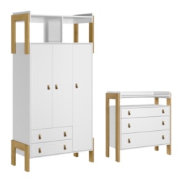 Jogo de Quarto Infantil Fantasia Guarda Roupa e Cômoda 3 Gavetas - Qmovi  Jogo de Quarto Infantil Fantasia Guarda Roupa e Cômoda 3 Gavetas - Qmovi