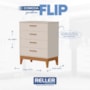 Jogo de Quarto Infantil Flip Cômoda 4 Gavetas e Berço Americano Areia Fosco - Reller Móveis 