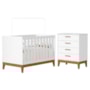 Jogo de Quarto Infantil Flip Cômoda 4 Gavetas e Berço Americano Branco Fosco - Reller Móveis