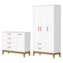 Jogo de Quarto Infantil Flip Guarda Roupa 3 Portas e Cômoda 1 Porta Branco Fosco - Reller Móveis