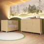 Jogo de Quarto Infantil Gracia Cômoda 1 Porta e Berço Americano Naturale - Reller Móveis