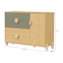 Jogo de Quarto Infantil Gracia Cômoda 1 Porta e Berço Americano Oliva/Naturale - Reller Móveis 