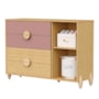 Jogo de Quarto Infantil Gracia Cômoda 1 Porta e Berço Americano Rosê/Naturale - Reller Móveis
