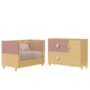 Jogo de Quarto Infantil Gracia Cômoda 1 Porta e Berço Americano Rosê/Naturale - Reller Móveis