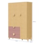 Jogo de Quarto Infantil Gracia Guarda Roupa 3 Portas e Berço Americano Rosê/Naturale - Reller Móveis