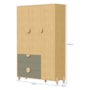 Jogo de Quarto Infantil Gracia Guarda Roupa 3 Portas e Cômoda 1 Porta Oliva/Naturale - Reller Móveis