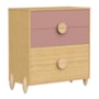 Jogo de Quarto Infantil Gracia Guarda Roupa 3 Portas e Cômoda 4 Gavetas Rosê/Naturale - Reller Móveis