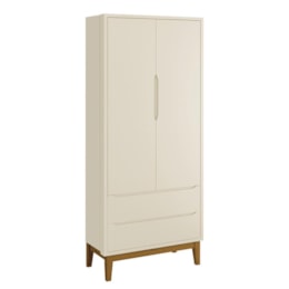 Jogo de Quarto Infantil Guarda Roupa 2 Portas e Cômoda 1 Porta Classic Areia Fosco com Pés Amadeirado - Reller Móveis Jogo de Quarto Infantil Guarda Roupa 2 Portas e Cômoda 1 Porta Classic Areia Fosco com Pés Amadeirado - Reller Móveis