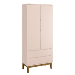 Jogo de Quarto Infantil Guarda Roupa 2 Portas e Cômoda 1 Porta Classic Rosa Fosco com Pés Amadeirado - Reller Móveis Jogo de Quarto Infantil Guarda Roupa 2 Portas e Cômoda 1 Porta Classic Rosa Fosco com Pés Amadeirado - Reller Móveis