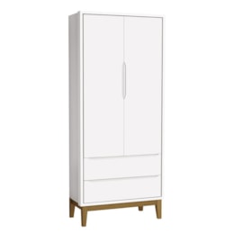 Jogo de Quarto Infantil Guarda Roupa 2 Portas e Cômoda 3 Gavetas Classic Branco Fosco com Pés Amadeirado - Reller Móveis Jogo de Quarto Infantil Guarda Roupa 2 Portas e Cômoda 3 Gavetas Classic Branco Fosco com Pés Amadeirado - Reller Móveis