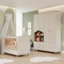 Jogo de Quarto Infantil Guarda Roupa Casinha e Berço Americano Mimo Off White/Nature - Permóbili Baby