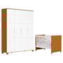 Jogo de Quarto Infantil Guarda Roupa Luna Max 4 Portas e Berço Evolution Branco Fosco/Savana - Reller Móveis