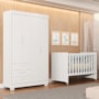 Jogo de Quarto Infantil Guarda Roupa Zaki e Berço Evolution Branco Fosco - Reller Móveis