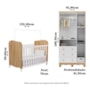 Jogo de Quarto Infantil Júnior Guarda Roupa 3 Portas e Berço Uli Branco Brilho/Amêndoa - Móveis Peroba
