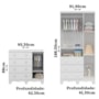 Jogo de Quarto Infantil Júnior Guarda Roupa 3 Portas e Cômoda 1 Porta Branco Brilho - Móveis Peroba 