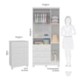 Jogo de Quarto Infantil Júnior Guarda Roupa 3 Portas e Cômoda 4 Gavetas Branco Brilho - Móveis Peroba