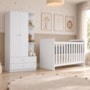 Jogo de Quarto Infantil Labirinto com Guarda Roupa e Berço Branco - Móveis Henn