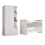 Jogo de Quarto Infantil Labirinto com Guarda Roupa e Berço Branco - Móveis Henn