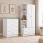 Jogo de Quarto Infantil Labirinto com Guarda Roupa e Cômoda Branco - Móveis Henn