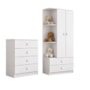 Jogo de Quarto Infantil Labirinto com Guarda Roupa e Cômoda Branco - Móveis Henn