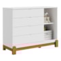 Jogo de Quarto Infantil Lotus com Sofá Cama Solteiro e Cômoda 1 Porta Branco Fosco - Reller Móveis