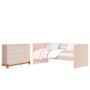 Jogo de Quarto Infantil Lotus com Sofá Cama Solteiro e Cômoda 1 Porta Rosa Fosco - Reller Móveis