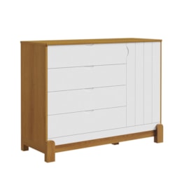 Jogo de Quarto Infantil Lotus Frisado Cômoda 1 Porta e Berço Branco Fosco/Savana - Reller Móveis Jogo de Quarto Infantil Lotus Frisado Cômoda 1 Porta e Berço Branco Fosco/Savana - Reller Móveis