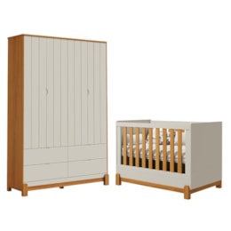 Jogo de Quarto Infantil Lotus Liso Guarda Roupa e Berço Areia Fosco/Savana - Reller Móveis Jogo de Quarto Infantil Lotus Liso Guarda Roupa e Berço Areia Fosco/Savana - Reller Móveis