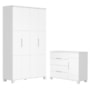 Jogo de Quarto Infantil Luna Guarda Roupa 4 Portas e Cômoda 1 Porta Branco Fosco - Reller Móveis