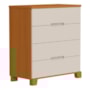 Jogo de Quarto Infantil Luna Guarda Roupa 4 Portas e Cômoda 4 Gavetas Areia Fosco/Savana - Reller Móveis