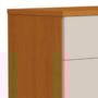 Jogo de Quarto Infantil Luna Guarda Roupa 4 Portas e Cômoda 4 Gavetas Areia Fosco/Savana - Reller Móveis