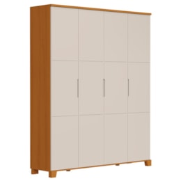 Jogo de Quarto Infantil Luna Max Guarda Roupa 4 Portas e Cômoda 1 Porta Areia Fosco/Savana - Reller Móveis