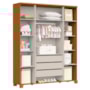 Jogo de Quarto Infantil Luna Max Guarda Roupa 4 Portas e Cômoda 1 Porta Areia Fosco/Savana - Reller Móveis