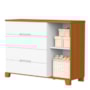 Jogo de Quarto Infantil Luna Max Guarda Roupa 4 Portas e Cômoda 1 Porta Branco Fosco/Savana - Reller Móveis 