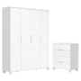 Jogo de Quarto Infantil Luna Max Guarda Roupa 4 Portas e Cômoda 4 Gavetas Branco Fosco - Reller Móveis