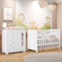 Jogo de Quarto Infantil New Katatau Cômoda e Berço Mini Cama Branco Brilho - Reller Móveis
