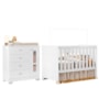 Jogo de Quarto Infantil New Katatau Cômoda e Berço Mini Cama Branco Fosco - Reller Móveis