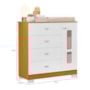 Jogo de Quarto Infantil New Katatau Cômoda e Berço Mini Cama Branco Fosco/Savana - Reller Móveis