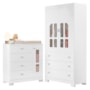 Jogo de Quarto Infantil New Katatau Guarda Roupa e Cômoda Branco Brilho - Reller Móveis