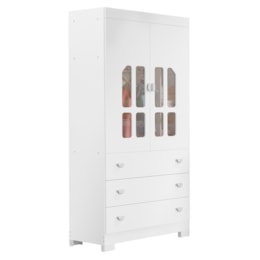 Jogo de Quarto Infantil New Katatau Guarda Roupa e Cômoda Branco Fosco - Reller Móveis