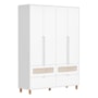 Jogo de Quarto Infantil Ollie Guarda Roupa 4 Portas e Cômoda 1 Porta Branco Fosco - Reller Móveis