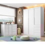 Jogo de Quarto Infantil Pérola com Guarda Roupa e Cômoda Branco - Phoenix Baby
