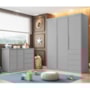 Jogo de Quarto Infantil Pérola com Guarda Roupa e Cômoda Cinza - Phoenix Baby