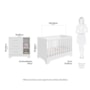 Jogo de Quarto Infantil Popy Retrô Plus Cômoda 1 Porta com Janela e Berço Branco Brilho - Móveis Peroba