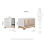 Jogo de Quarto Infantil Popy Retrô Plus Cômoda 1 Porta e Berço Branco Brilho/Amêndoa - Móveis Peroba