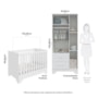 Jogo de Quarto Infantil Popy Retrô Plus Guarda Roupa 3 Portas com Janelas e Berço Branco Brilho - Móveis Peroba