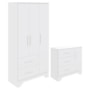 Jogo de Quarto Infantil Popy Retrô Plus Guarda Roupa e Cômoda Branco Brilho - Móveis Peroba